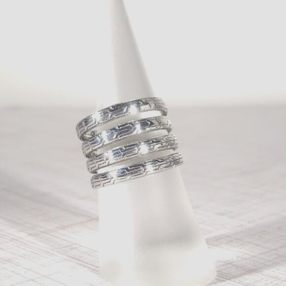 Sterling Silver Ring Multi Band Size 5-1/2 - Picture 5 of 14